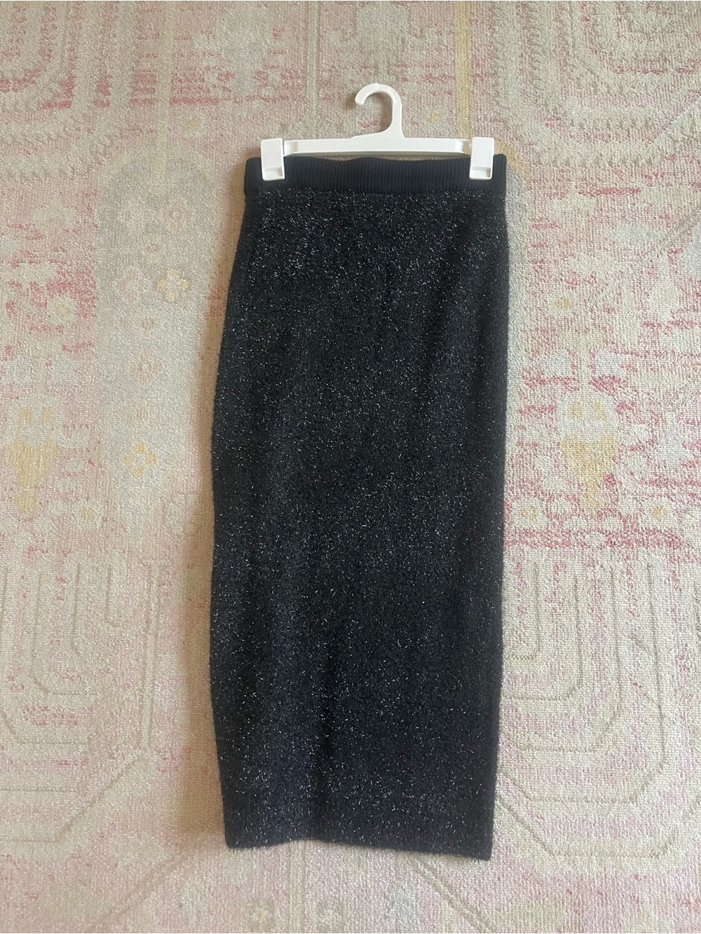 Tuckernuck Black Sparkle Pencil Midi Skirt